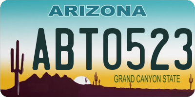 AZ license plate ABT0523