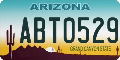 AZ license plate ABT0529