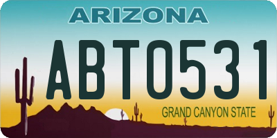 AZ license plate ABT0531