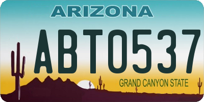 AZ license plate ABT0537