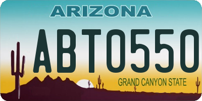 AZ license plate ABT0550