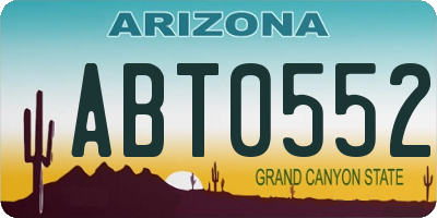 AZ license plate ABT0552
