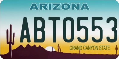 AZ license plate ABT0553