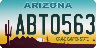 AZ license plate ABT0563