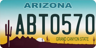 AZ license plate ABT0570
