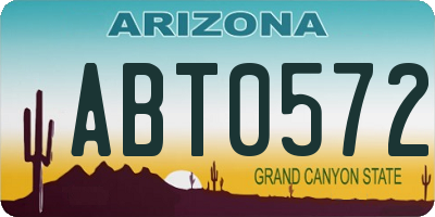 AZ license plate ABT0572
