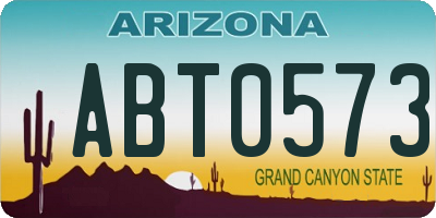 AZ license plate ABT0573