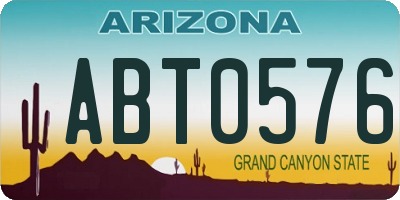 AZ license plate ABT0576