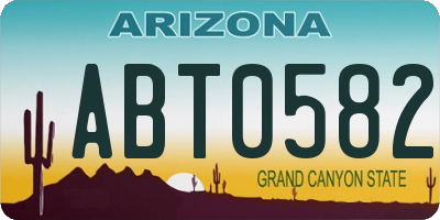 AZ license plate ABT0582