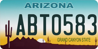 AZ license plate ABT0583