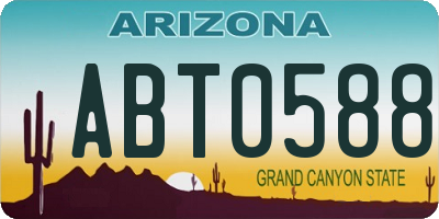 AZ license plate ABT0588