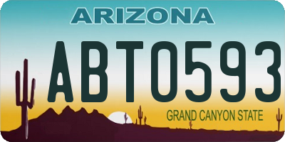 AZ license plate ABT0593