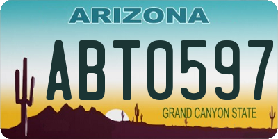 AZ license plate ABT0597