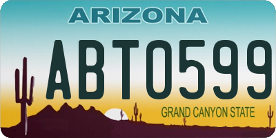 AZ license plate ABT0599