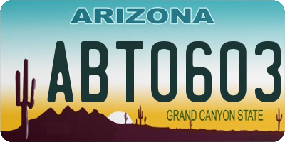 AZ license plate ABT0603