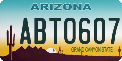 AZ license plate ABT0607