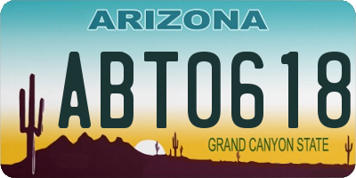 AZ license plate ABT0618