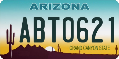AZ license plate ABT0621