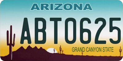 AZ license plate ABT0625
