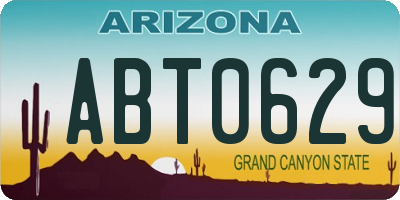 AZ license plate ABT0629