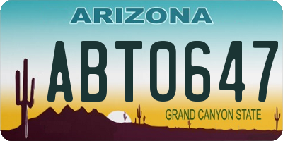 AZ license plate ABT0647