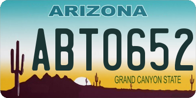 AZ license plate ABT0652