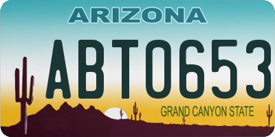AZ license plate ABT0653