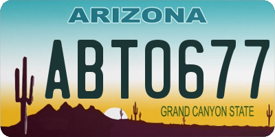 AZ license plate ABT0677