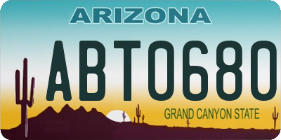 AZ license plate ABT0680
