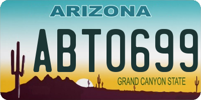 AZ license plate ABT0699