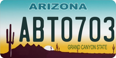 AZ license plate ABT0703