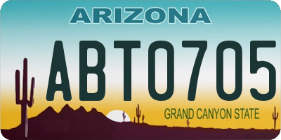 AZ license plate ABT0705