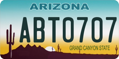 AZ license plate ABT0707