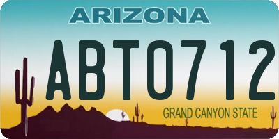 AZ license plate ABT0712