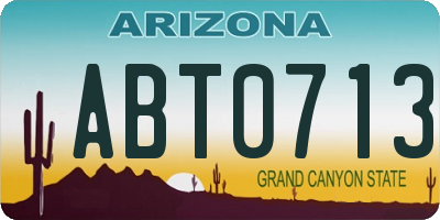AZ license plate ABT0713