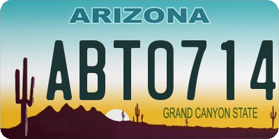 AZ license plate ABT0714