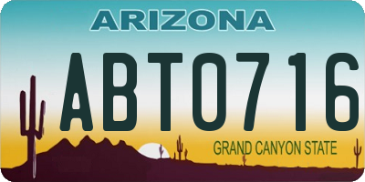 AZ license plate ABT0716