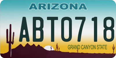 AZ license plate ABT0718