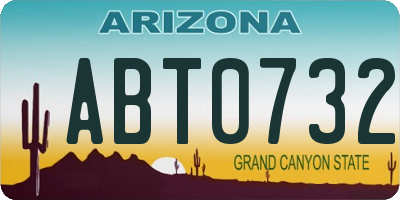AZ license plate ABT0732