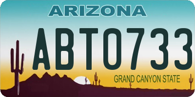AZ license plate ABT0733