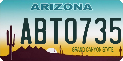 AZ license plate ABT0735