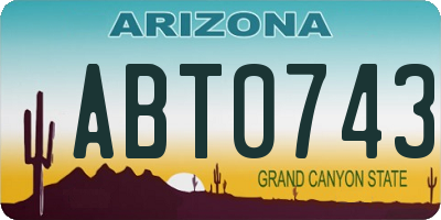 AZ license plate ABT0743