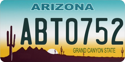 AZ license plate ABT0752