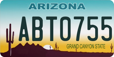 AZ license plate ABT0755