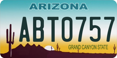 AZ license plate ABT0757