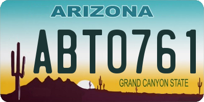 AZ license plate ABT0761