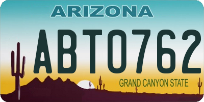 AZ license plate ABT0762