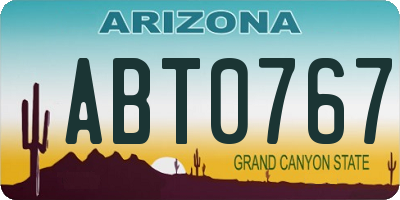 AZ license plate ABT0767