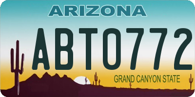 AZ license plate ABT0772