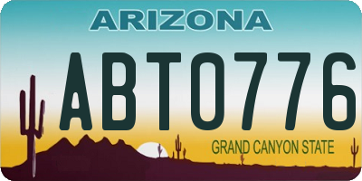 AZ license plate ABT0776